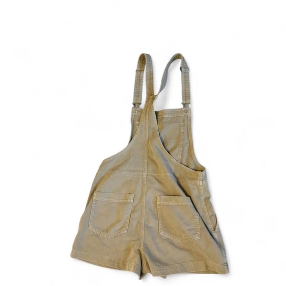 Aerie Khaki Soft Summer Denim Overalls Size Small - Picture 5 of 5